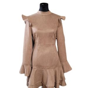 Suede Back Open Dress